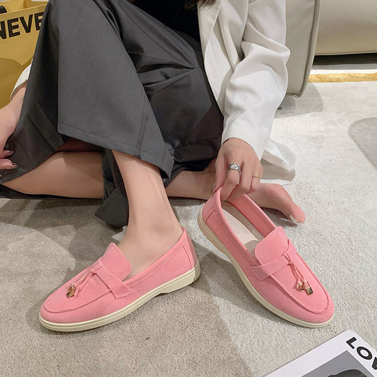 Doudou Shoes 2025 New Sweet Women's Flats Shoes Summer Popular Lazy Shoes Autum Loafers Women's Shoes Large Size