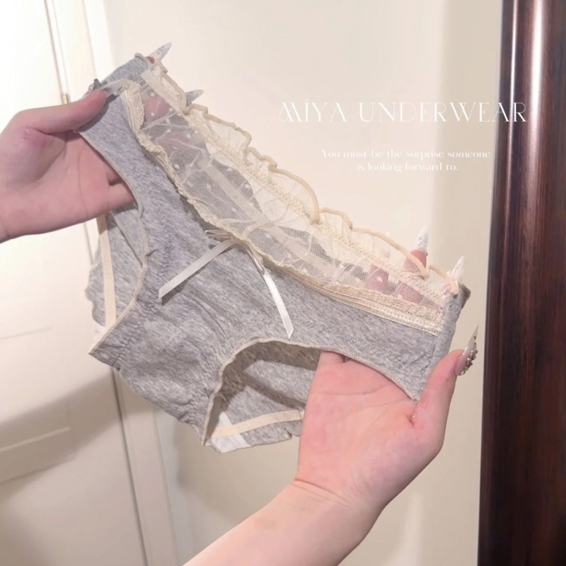 Sweet Cotton Beauty "Sweet, Soft and Comfortable Underwear for Girls, Elastic Fungus Lace Edge Nude Pure Cotton Crotch Briefs Sweet Cotton Beauty "Sweet, Soft and Comfortable Underwear for Girls, Elastic Fungus Lace Edge Nude Pure Cotton Crotch Briefs