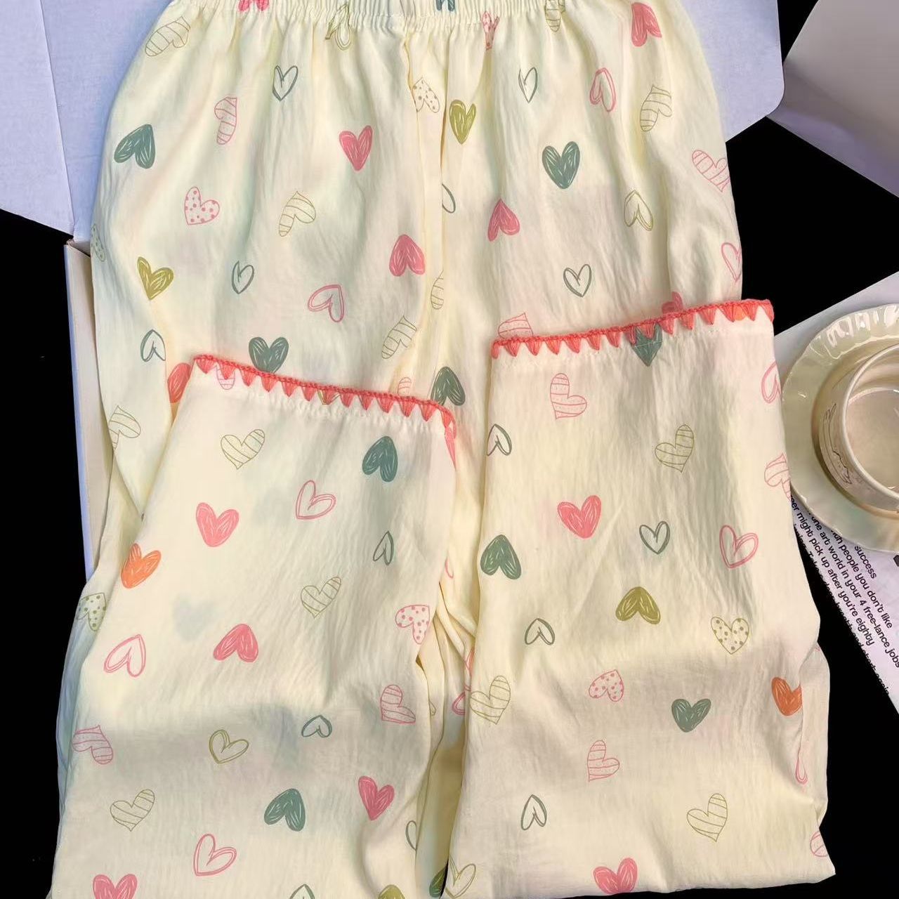 Chatter en vivo explosión con cojín de pecho primavera y otoño dulce nubes algodón de manga larga pijama de niñas estudiantes set de ropa de hogar