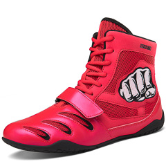 Factory dropshipping unisex plus size boxing wrestling combat shoes, lightweight, slip-resistant, sanda training shoes, kickboxing shoes