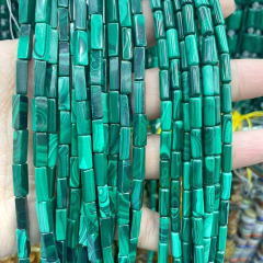 纯天然精品天然孔雀石管珠算盘珠旦形散珠半成品手工DIY手链饰品