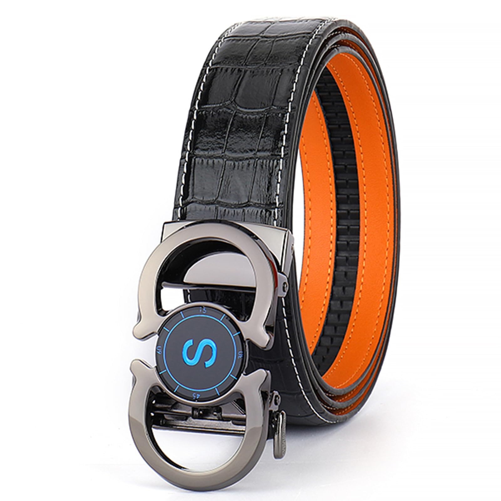 Cinturón de cuero genuino para hombre, informal, de negocios, impreso, popular, resistente a los arañazos y al desgaste, hebilla de cinturón, fabricante transfronterizo, venta directa al por mayor