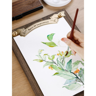 Black Walnut Drawing Board Art Student Easel Board Clip Brass Menu Clip Retro Sketch Sketch Board Hand-Painted Board
