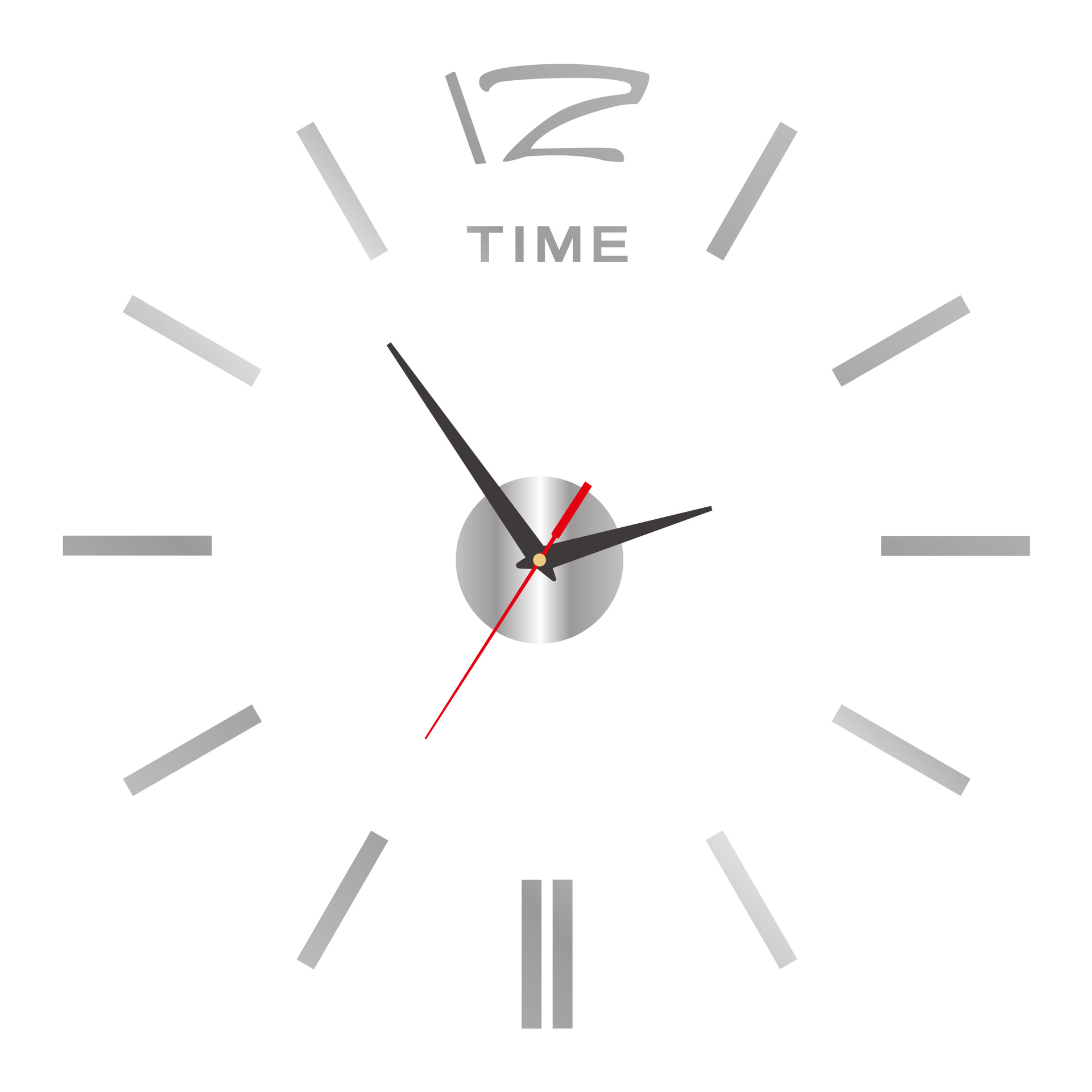 Reloj de pared DIY creativo estereoscópico simple sin perforación, reloj silencioso digital para sala/dormitorio, reloj de pared decorativo