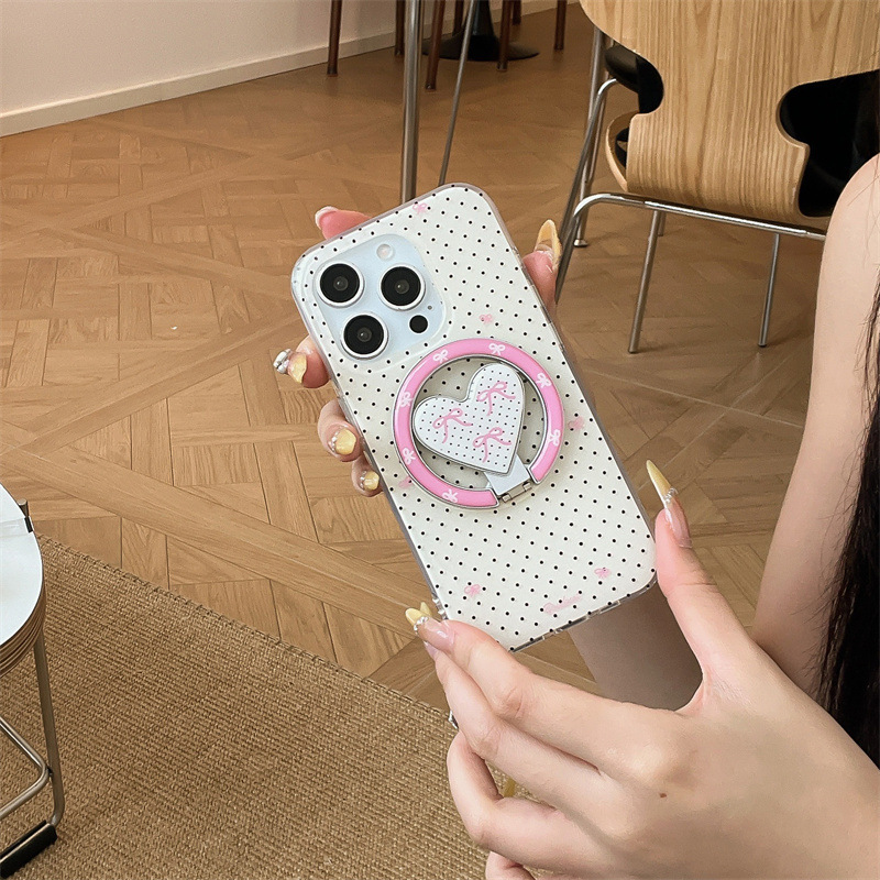 极简波点爱心蝴蝶结磁吸适用iPhone17苹果16ProMax/15/14手机壳女|undefined