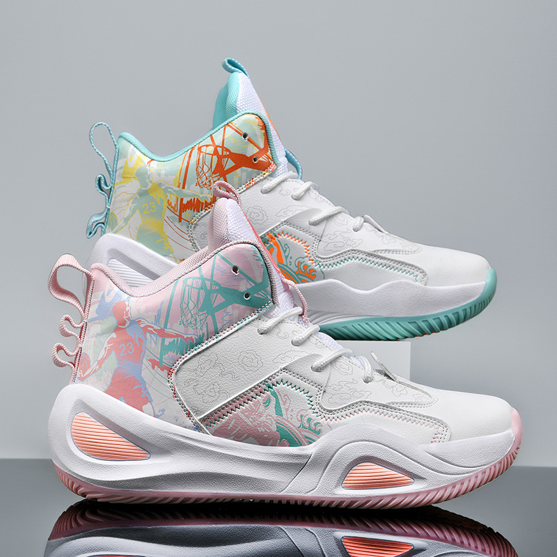 Otoño y invierno nuevo tipo de zapatos de baloncesto de pato pato de cuero hombre respirado zapatos de entrenamiento antideslizantes zapatos de entrenamiento de estudiantes zapatos de mujer