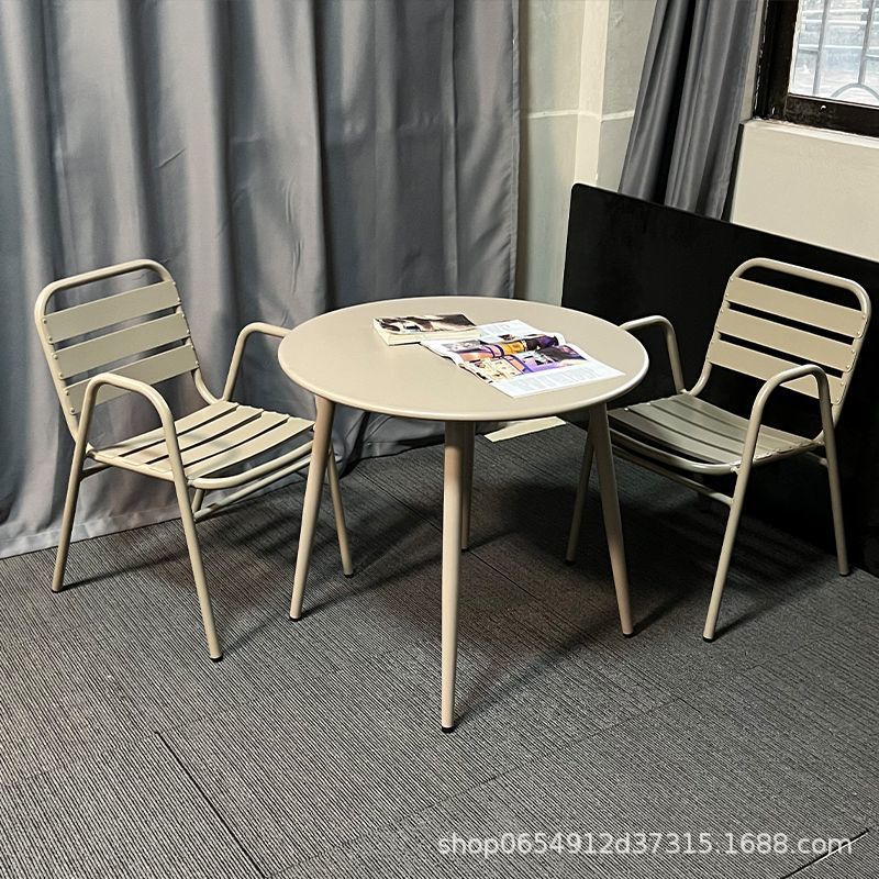 Mesas y sillas al aire libre aleación de aluminio al aire libre impermeable protección solar patio jardín de ocio balcón al aire libre té con leche café exterior