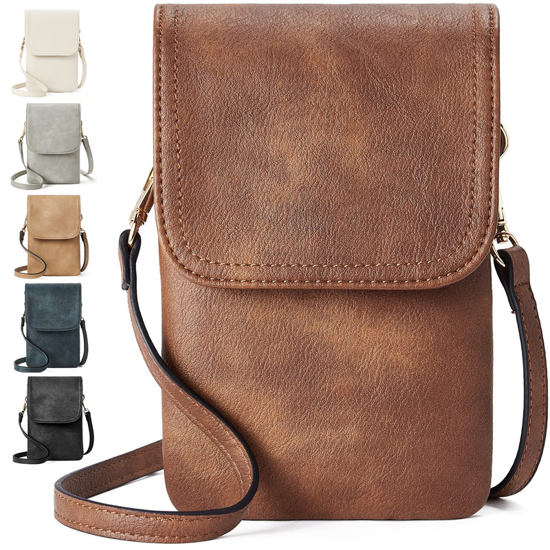 Women Leather Small Cell Phone Crossbody Bag Designer Cell Phone Bag Wallet Wallet Adjustable Shoulder Strap