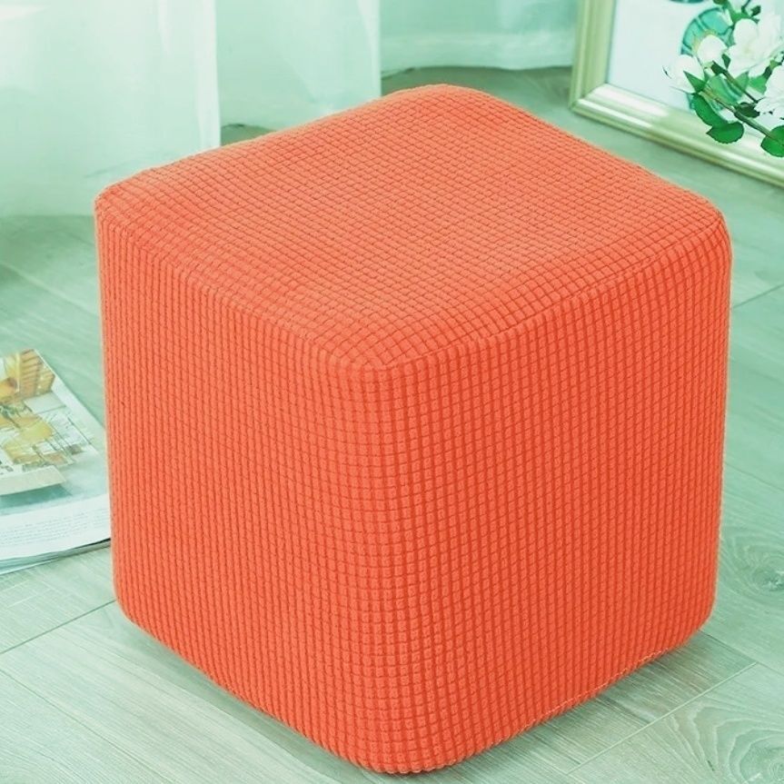 Tela elástica cuadrada de lana para cambiar zapatos taburete cubierta de silla cubierta de maíz cubierta cuadrada cubierta de taburete todo incluido tejido grueso cubierta de cubierta