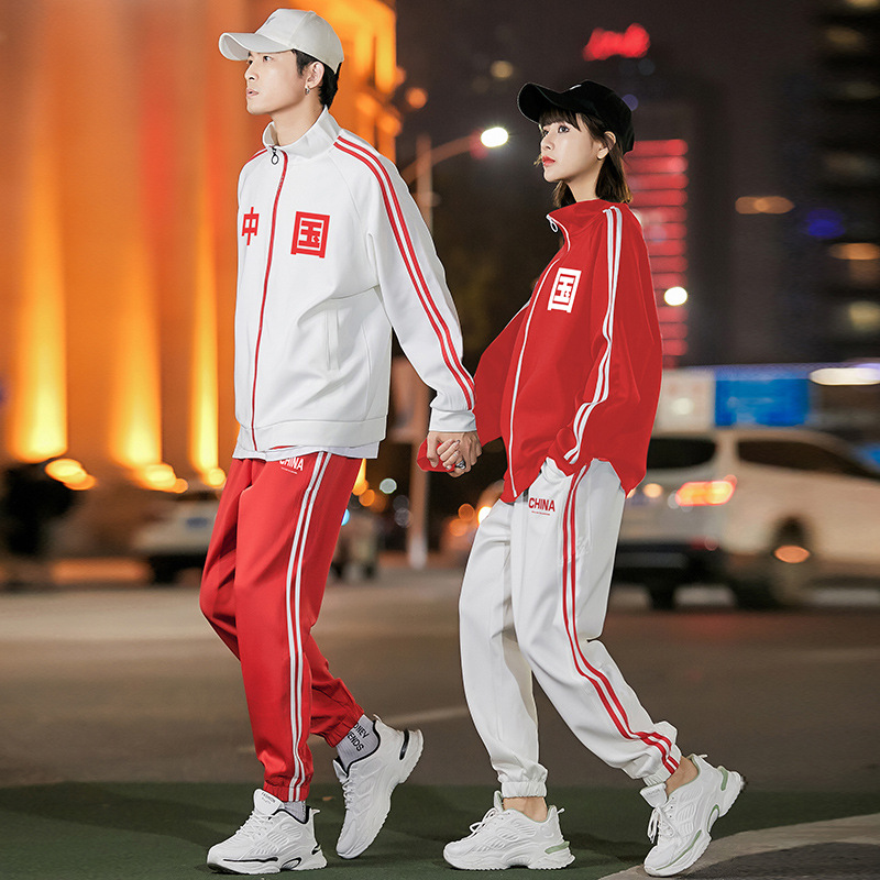 (2개) 스포츠 세트 남자 23 새 봄 · 가을 커플 투피스 스웨터 한국 학생 재킷 조수 캐주얼 교복 도매