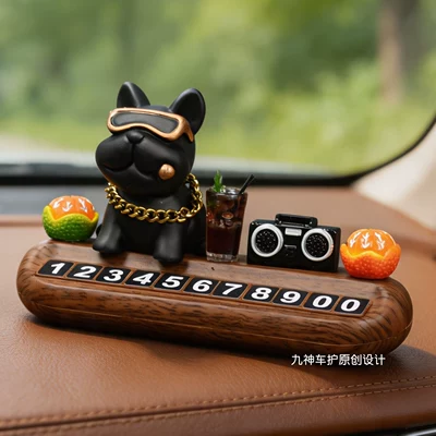 Moving Card, High-end Decorative Accessory – Nömrəli dayanma kartı - m-pattern-luxury-dog-black-iced-americano-radio-2-oranges-number-plate