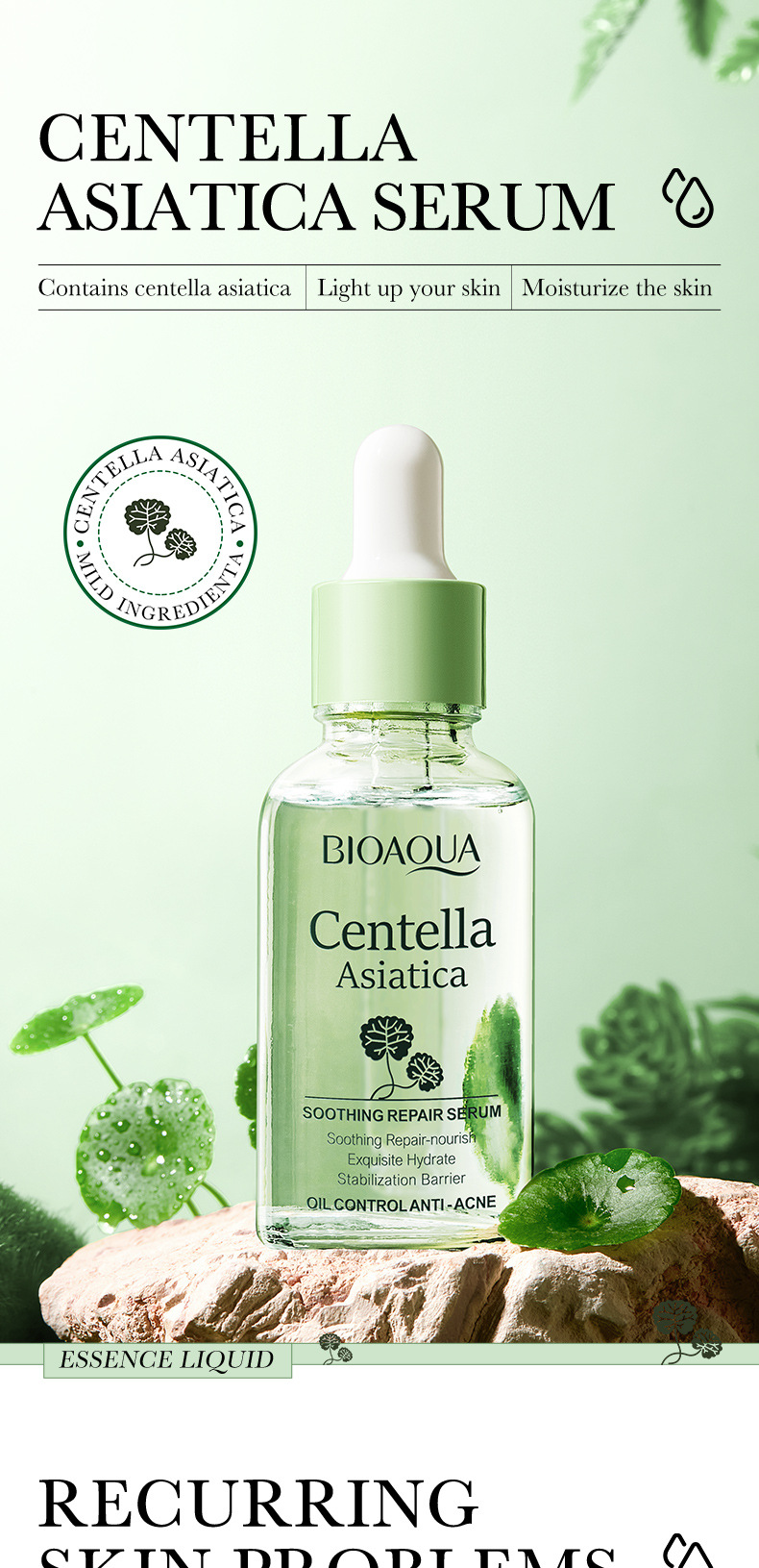 BIOAOUA All English Centella Original Solution Soothing essence Moisturizing and Firming_voghion.com