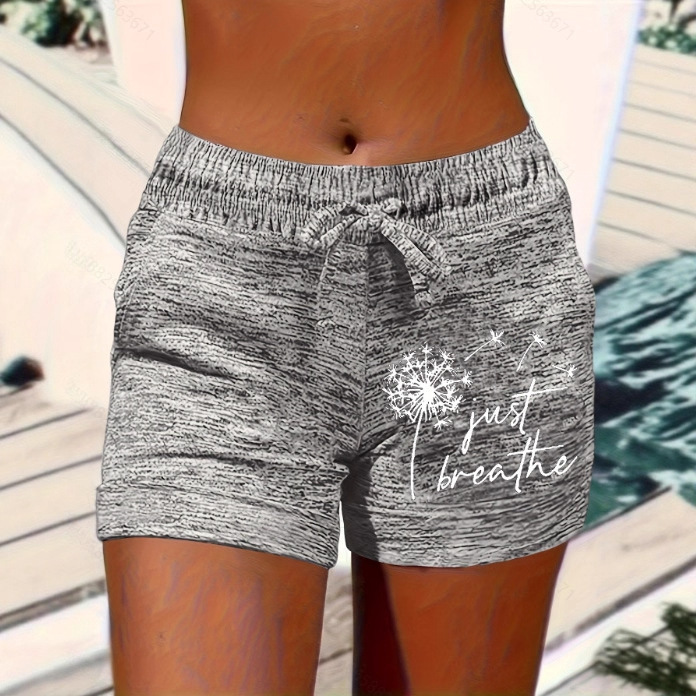 Popular Amazon Women's Printed Bottoming Quick-Drying Shorts Yoga Pants Casual Sports Waist Tie Elastic Shorts Popular Amazon Women's Printed Bottoming Quick-Drying Shorts Yoga Pants Casual Sports Waist Tie Elastic Shorts