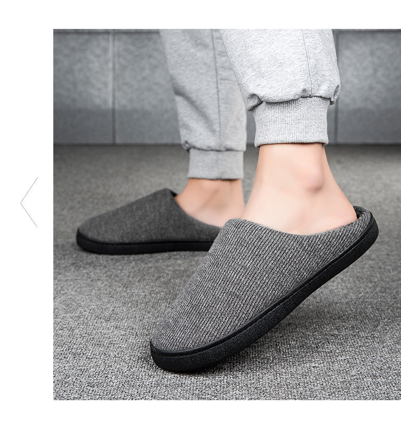 Unisex Basic Solid Color Round Toe Cotton Slippers display picture 7