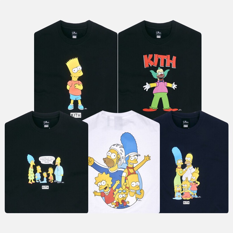 Kith X the Simpsons Joint Brand Short-Sleeve Trendy Unisex Loose Print T-Shirt Kith X the Simpsons Joint Brand Short-Sleeve Trendy Unisex Loose Print T-Shirt