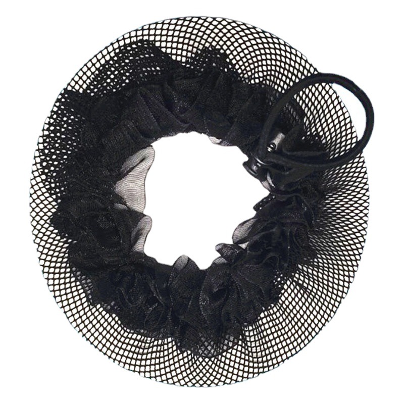 Children's Hair Net Women's Ballet Dance Test Grade Disc Hair Net Pocket with Drawstring Ball Head Elastic Hair Ring Flower Bub Hair Accessories
