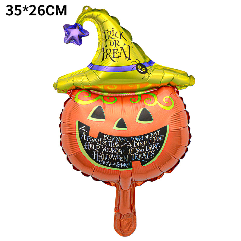 Mini globo de Halloween calavera calabaza murciélago araña decoración de Halloween dibujos animados de forma especial globo de película de aluminio
