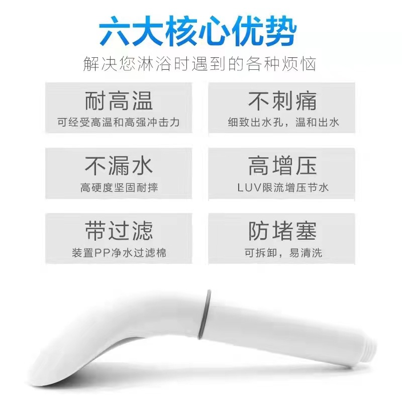 Shower pressurized showerhead, filter water purifying nozzle, anti-clogging, detachable for washing, household bath pressurized showerhead, serpentine head showerhead Application Scenario