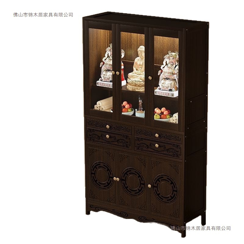 佛龛新中式立柜财神爷供桌神台佛台家用香案佛像观音菩萨供奉柜子|undefined