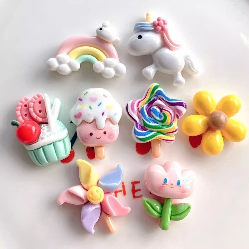 Bright Pony Color Windmill Lollipop Popsicle Flower Diy Water Cup Headwear Mobile Phone Case Decorative Patch Accessories