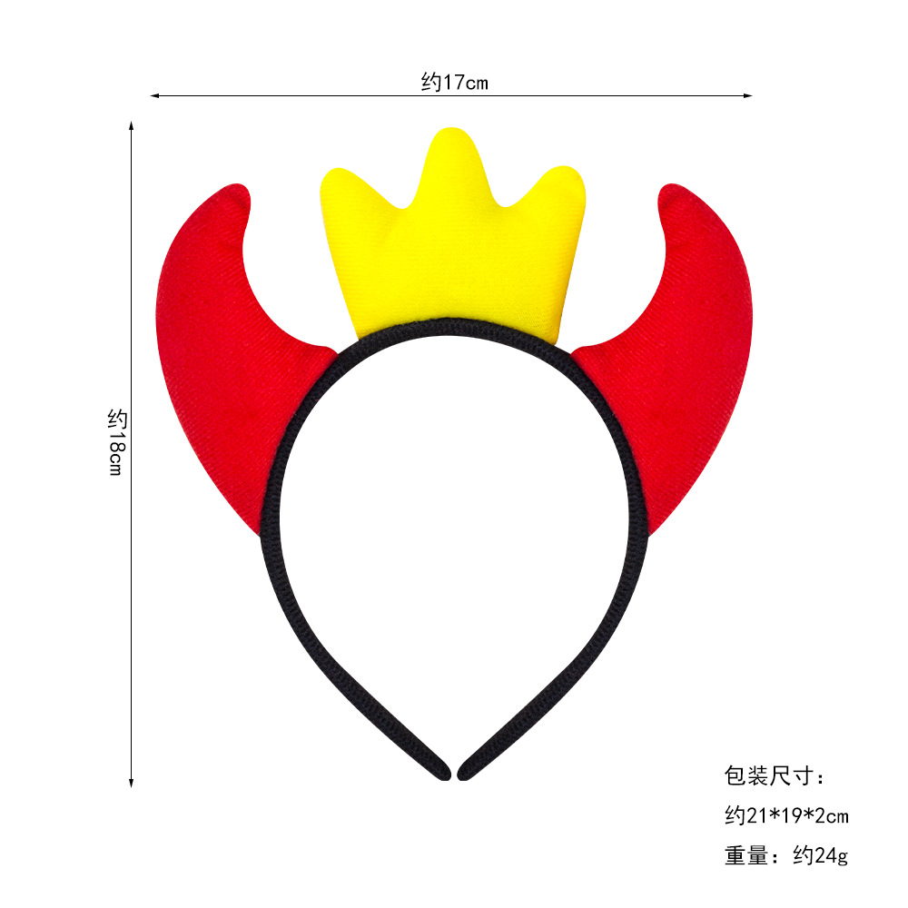 Juego de tres piezas de cuernos de diablo para Halloween, diadema con cuernos pequeños rojos, decoración para festivales de fantasmas, carnaval y disfraces