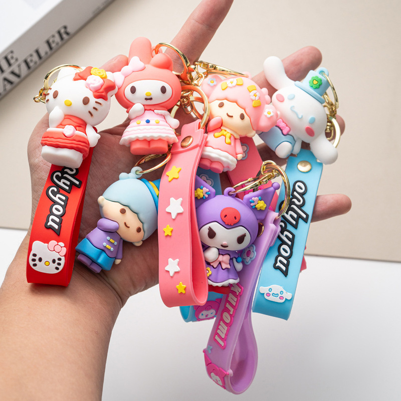Cartoon Sanrio Kuromi Keychain Couple School Bag Backpack Pendant Creative Pendant Small Gift Gift Wholesale