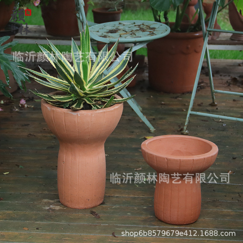 Creativo americano exportar maceta de cerámica roja maceta de cerámica maceta de terraza maceta de terraza jardín maceta de plantación ventilada