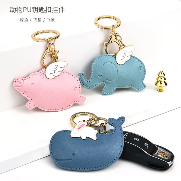 BMCS Life animal PU bag hanging key chain-whale/seal/Fliggy/Flying Elephant