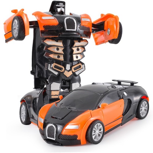 Transformation Robot Police Car Children's Blue Buga Sports Car King Kong Robot Car Boys Toys Wholesale Puzzle