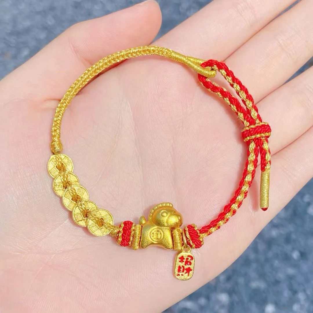 2026 Year of the Horse Red Rope Bracelet for Women, Get Rich in the Year of the Horse, New Chinese Style Bracelet, Five Emperors Money Zodiac Horse Bracelet