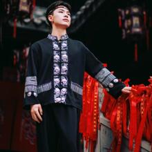 壮族男装演出服贵州服饰土家族苗族壮族少数民族服装摄影套装旅拍