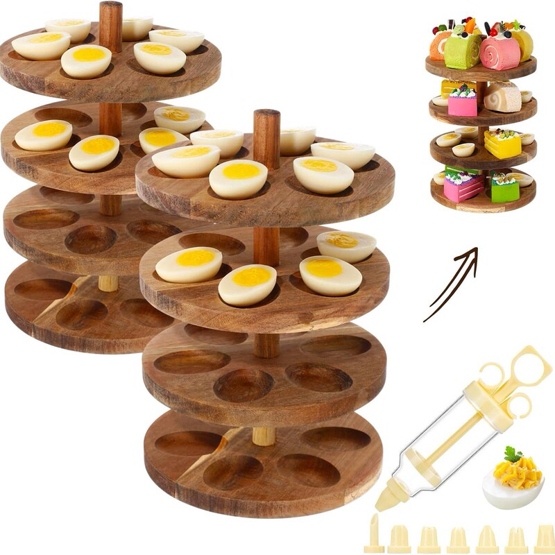 Wooden Seasoning and Egg Tray Rack, 4-Tier Fragrant Wood Display Stand, Reversible Serving Tray, Party Dessert and Snack Display Rack Wooden Seasoning and Egg Tray Rack, 4-Tier Fragrant Wood Display Stand, Reversible Serving Tray, Party Dessert and Snack Display Rack