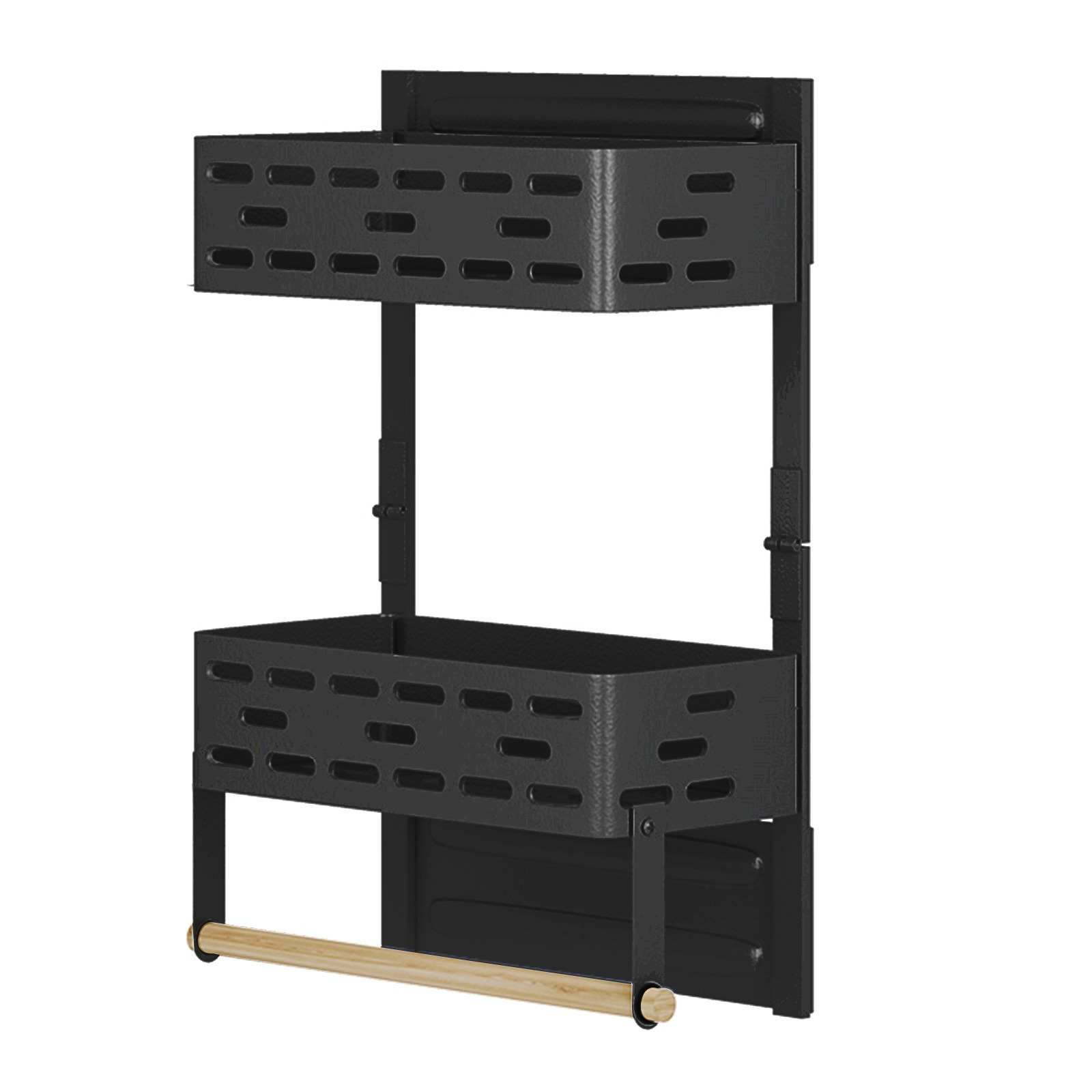 Rack de absorción magnética de cocina plegable refrigerador puerta lateral rack de artículos sin perforación rack de condimento colgante de pared percha de película de preservación