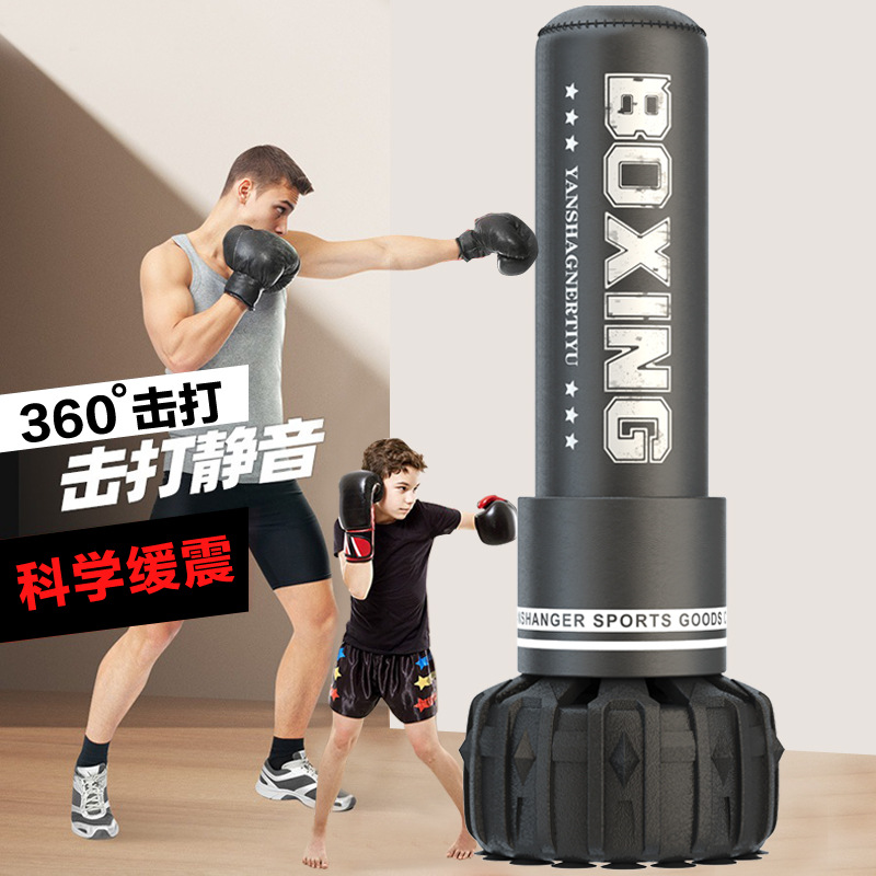 Boxing Punching Bag, Freestanding Taekwondo Punching Bag, Adult Professional Sanda Fighting Training Equipment, Gloves for Home Use
