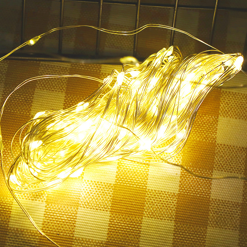 lámpara de alambre de cobre LED lámpara de alambre de cobre control remoto siempre iluminada con flashb transfronterizo de Navidad arroz lámpara decoración string