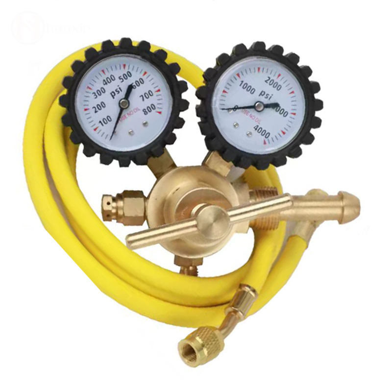 800PSI 高压氮气全铜减压器加皮管cga580 4000PSI
