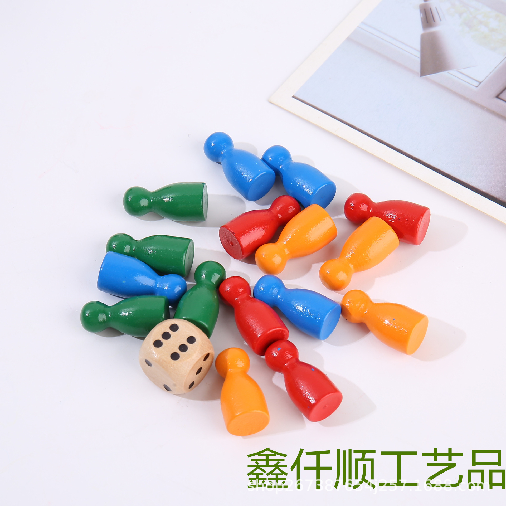 Flying chess wooden chess checkers board game wooden flying chess accessories round color chess monopoly accessories