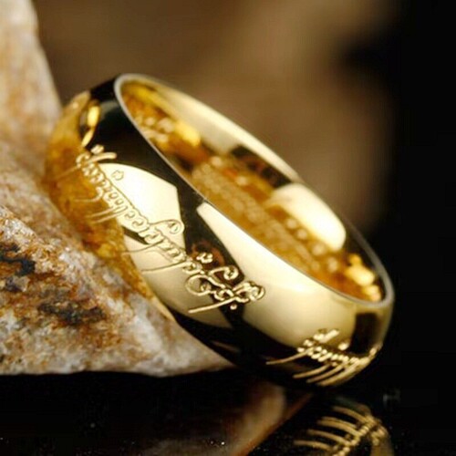 E-commerce Titanium Steel Lord of the Rings The One Ring Engraved Non-Fading Titanium Steel Couple's Ring Accessory Wholesale