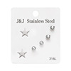 Earrings, fashionable set, European style, suitable for import, 3 pair, Korean style, wholesale