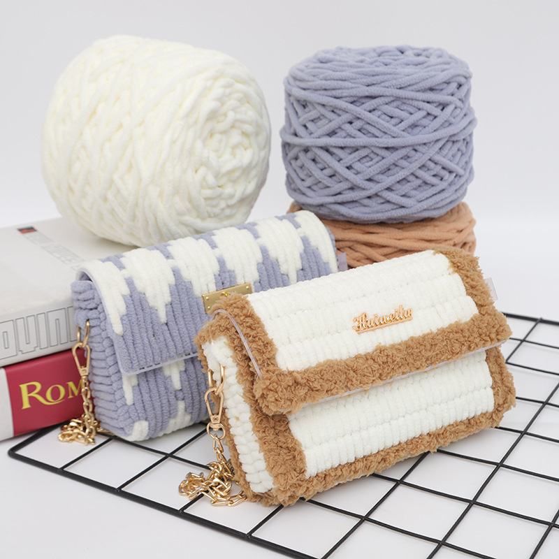 Wholesale ice thread large roll coarse wool yarn wool ball scarf ice thread hand woven diy material bag