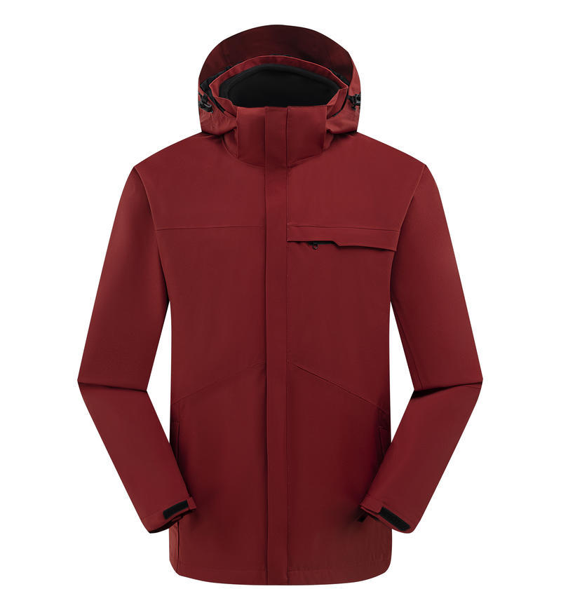 Chaqueta exterior de sellado térmico tres en uno con logotipo impreso personalizado de doble cara polar cálido chaqueta impermeable de negocios de alta gama