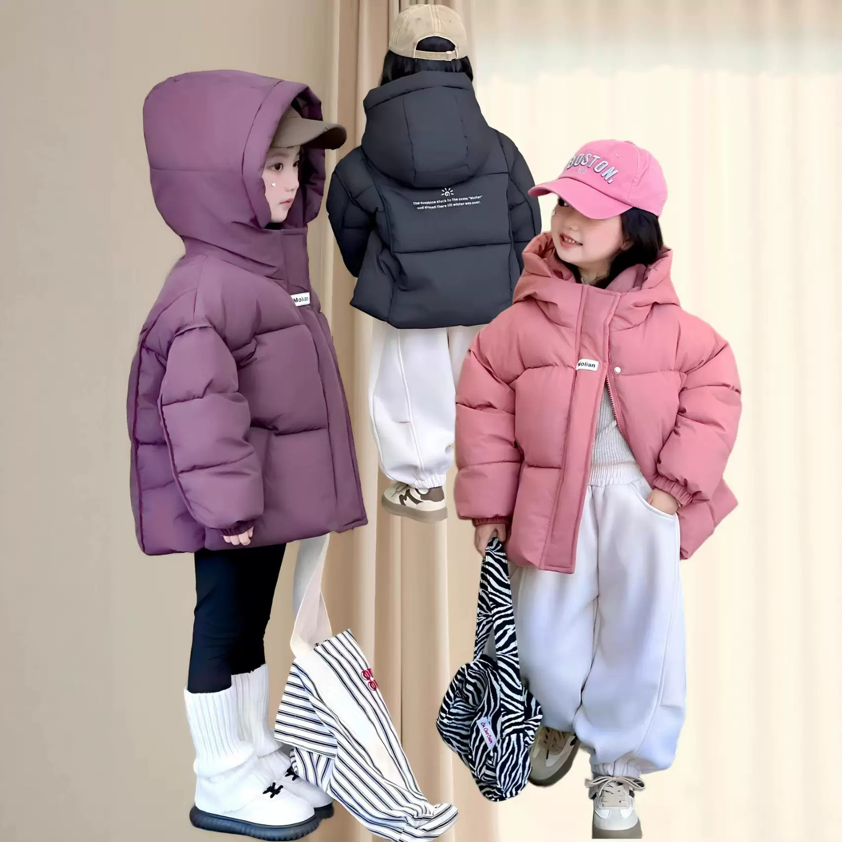 2025新款女童羽绒棉服冬季宝宝冬装洋气女孩棉服儿童冬款面包外套
