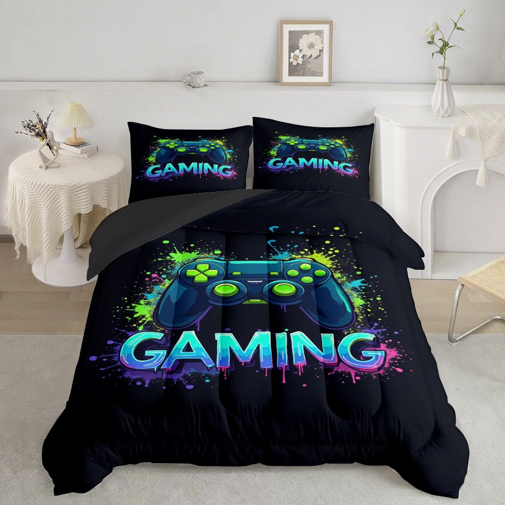 TEMU / JIT transfronterizo avanzado mango de juego 3D impresión digital 180gms colcha colchón conjunto de dibujo se puede ajustar