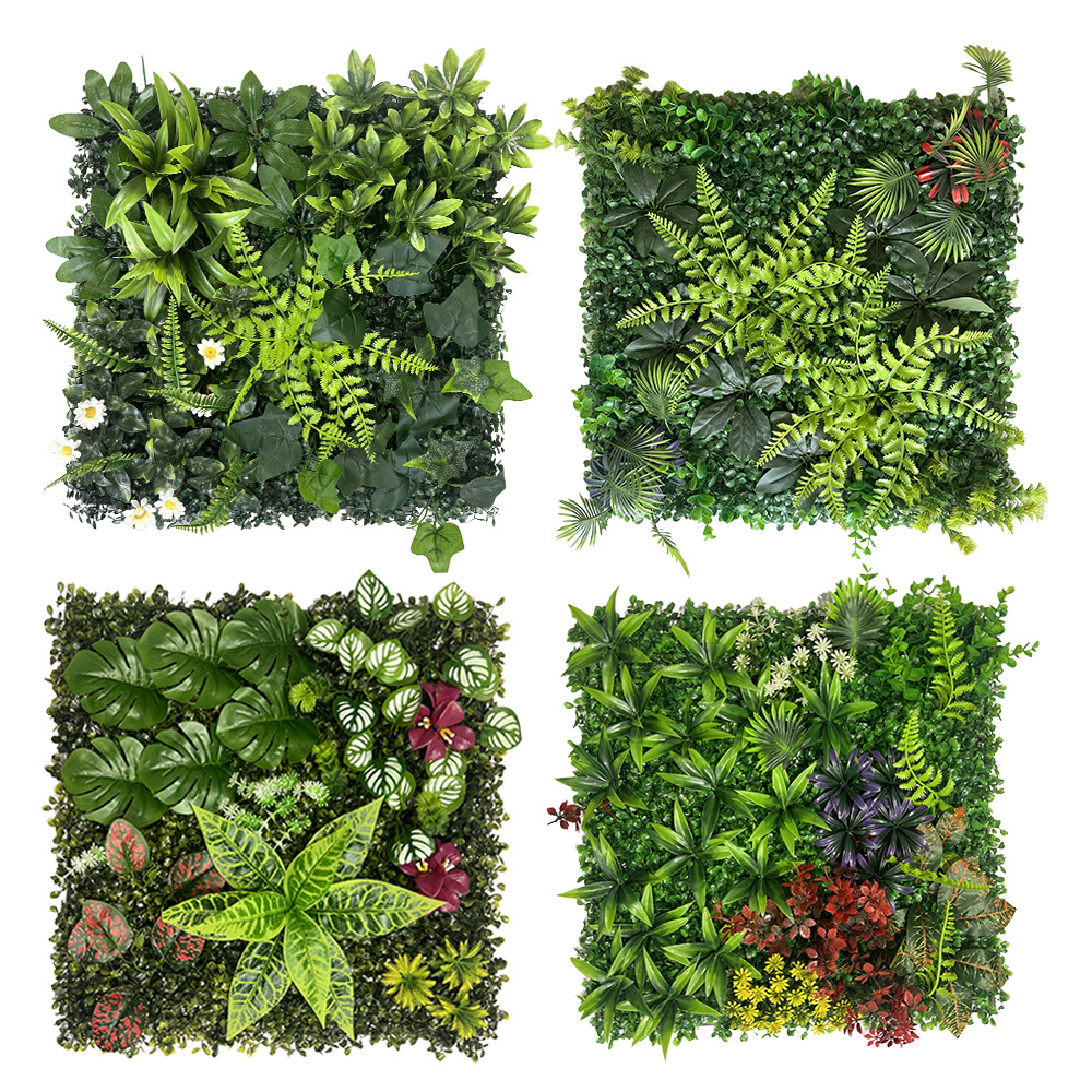 Simulación transfronteriza de plantas pared verde pared decoración floral fondo césped de plástico fábrica al aire libre césped mayorista