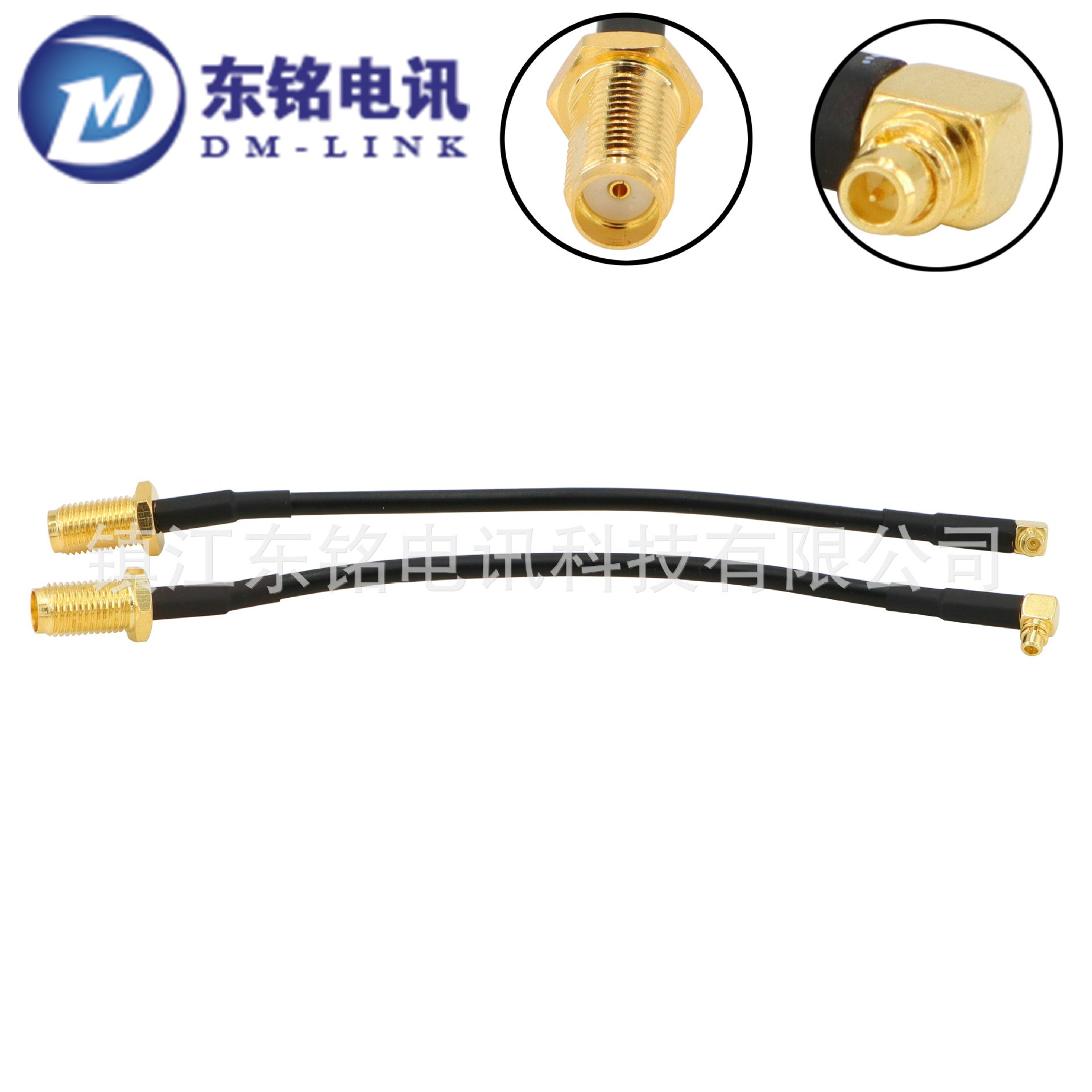 射频连接线SMA母头母针转MMCX弯公头 SMAKY转MMCXJW接RG174线15cm