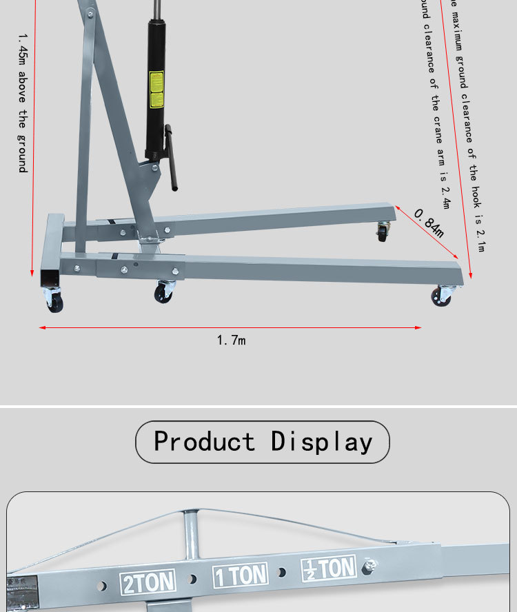 Movable Small Crane Manual Hydraulic Foldable Car Engine Hoist Small Manual Hydraulic Lifting Crane