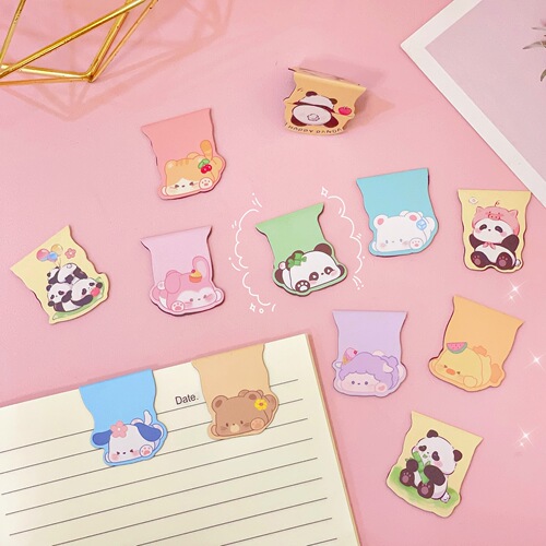 Panda Bookmark Cute Cartoon Magnetic Book Page Clip Student Creative Magnet Bookmark Learning Stationery Gift Wholesale