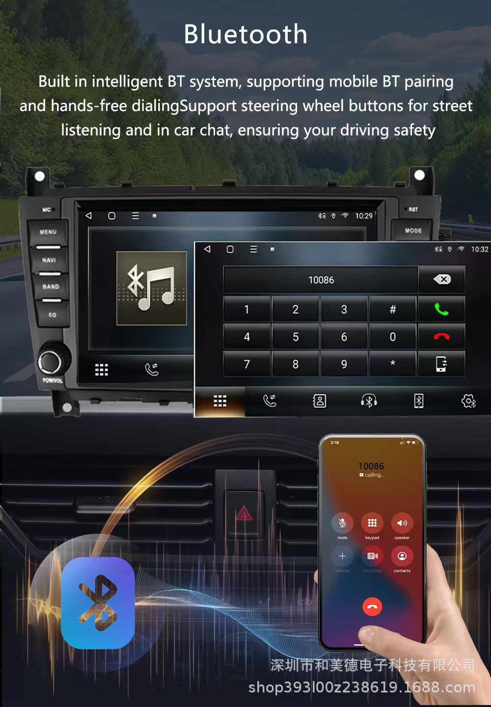 Suitable for Mercedes-Benz C-Class 8inch W203 Original Car Style Wireless Carplay Android Large Screen Gps Smart Audio-Visual Bluetooth