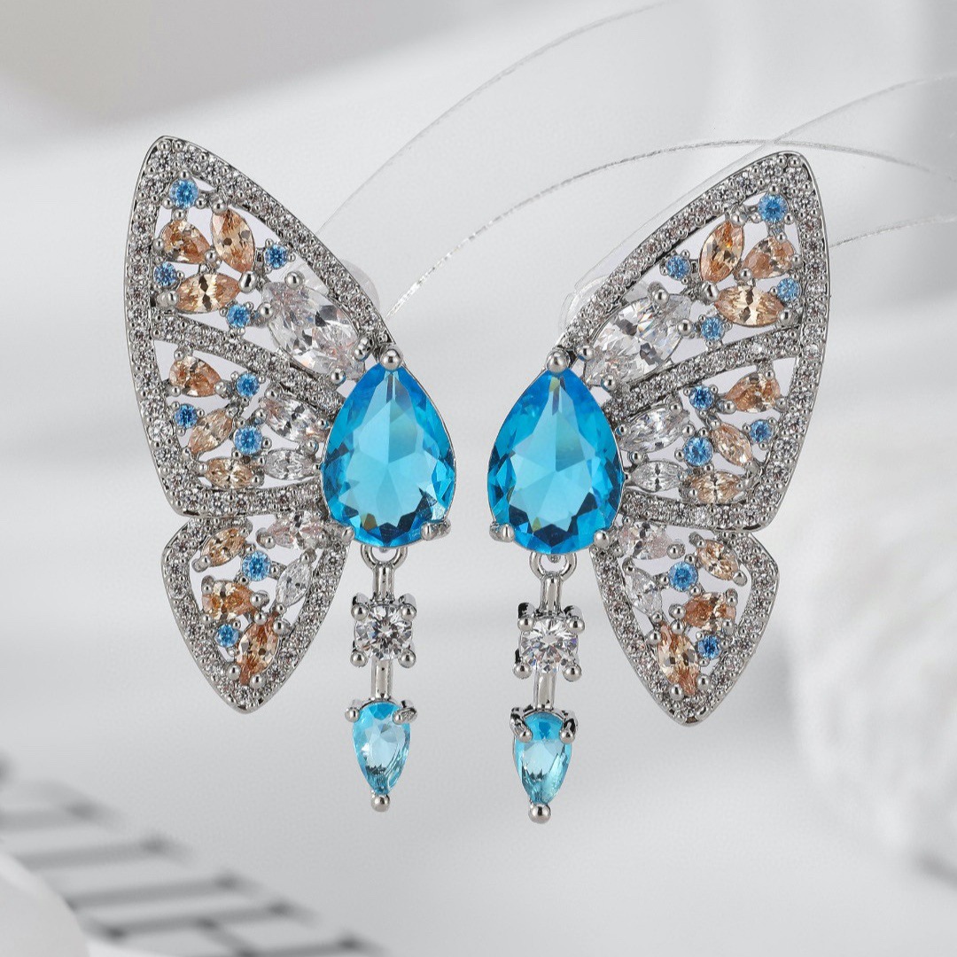 Fashionable agile three dimensional elegant earrings drop-shaped…