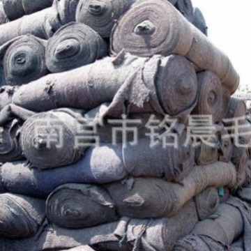大棚保温防寒毯黑色养护毛毡家具包装打包毯黑心棉毛毡土工布批发